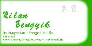 milan bengyik business card